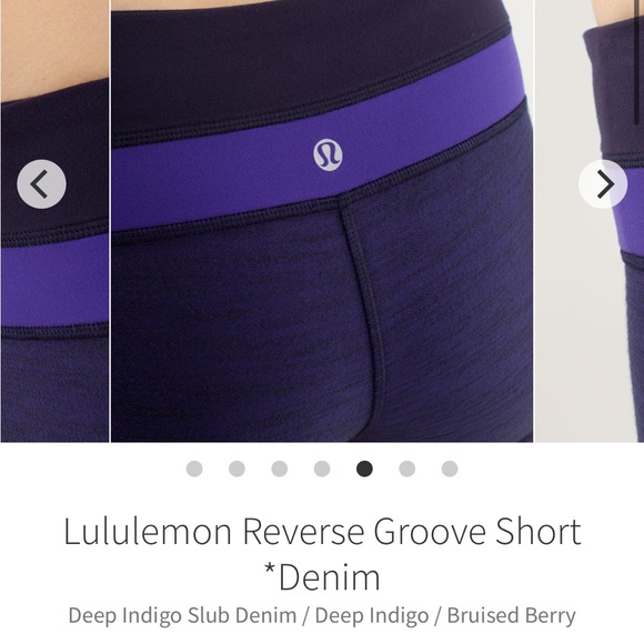 Lululemon Reverse Groove Short *Denim
Deep Indigo Slub Denim / Bruised Berry - Picture 7 of 10
